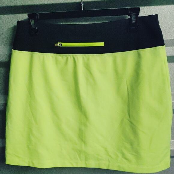 Annika Cutter & Buck Athletic Skirt Neon Yellow Green Medium - Picture 3 of 6